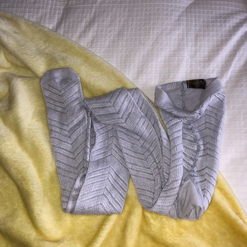 Lemon  tights. NWOT. Light blue
